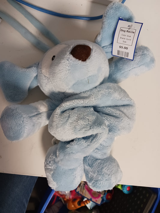 blue Gund Dog Rattle
