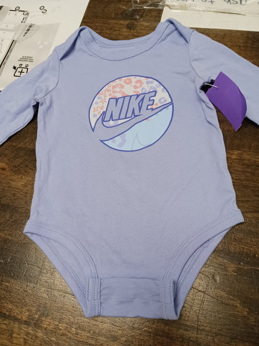 Purple Nike LS Onesie, 6M G