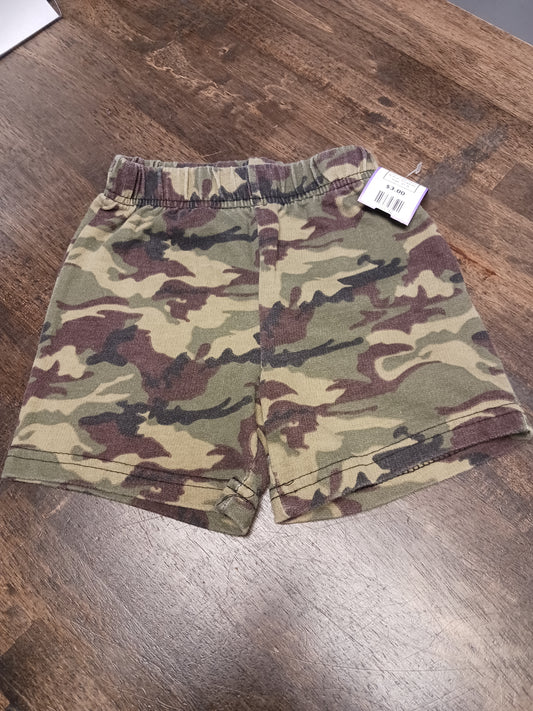 Green Camo Swiggles Shorts, 2T B