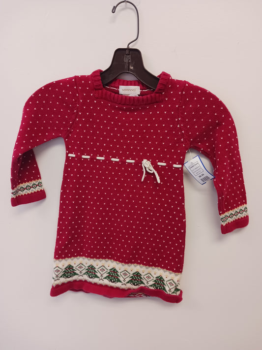 Red/White Savannah Sweater Dress, 4T G