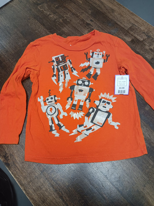 orange Circo Long Sleeve Robot Tshirt, 5T B