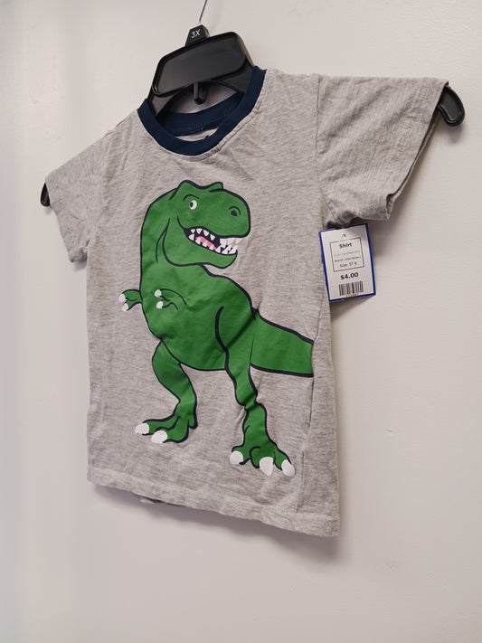 Grey/Green Dino Little Rebels Shirt, 5T B