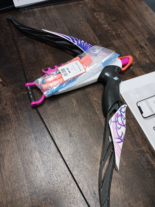Pink/White/Purple Nerf Bow & Arrow