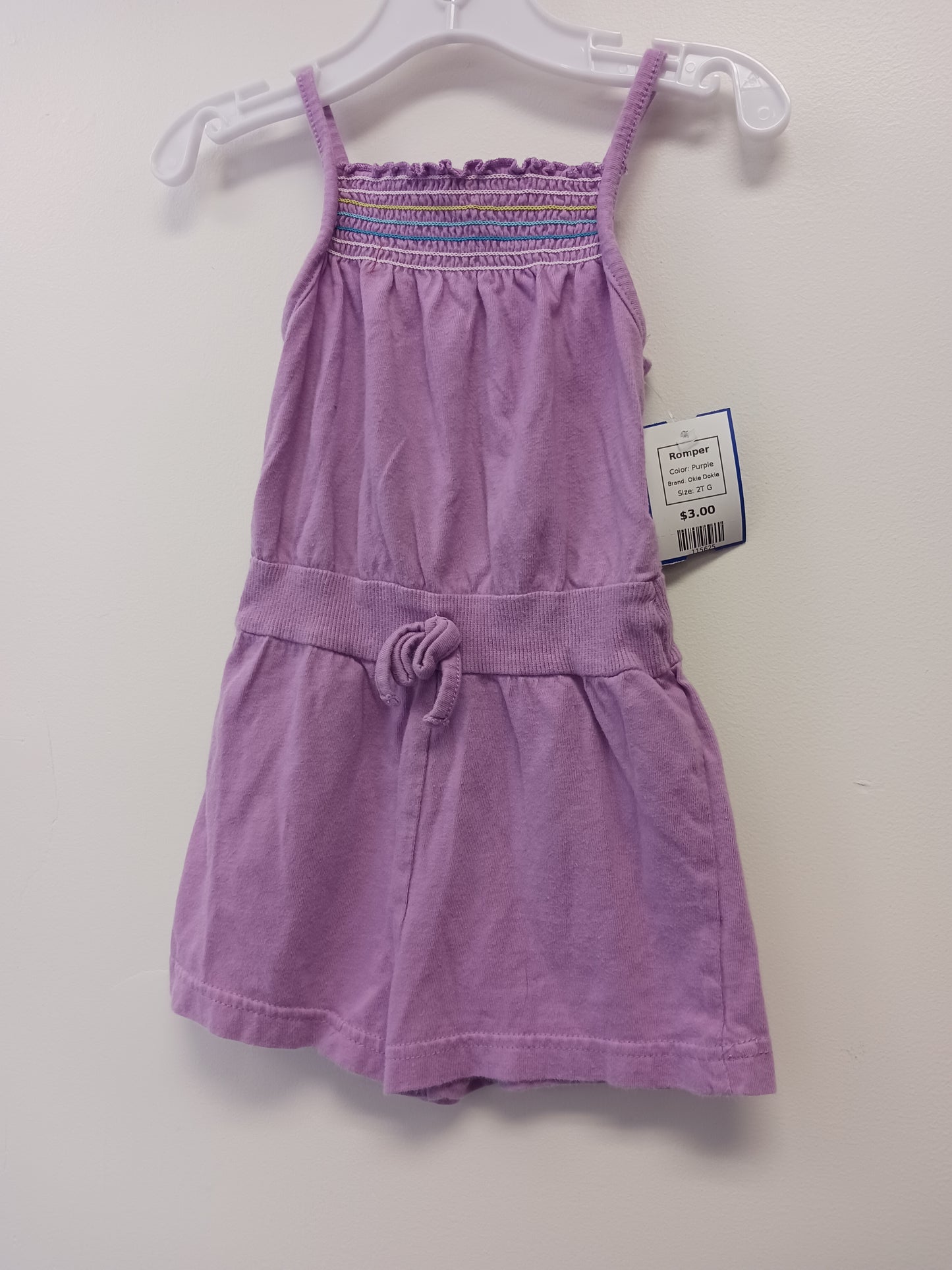 Purple Okie Dokie Romper, 2T G